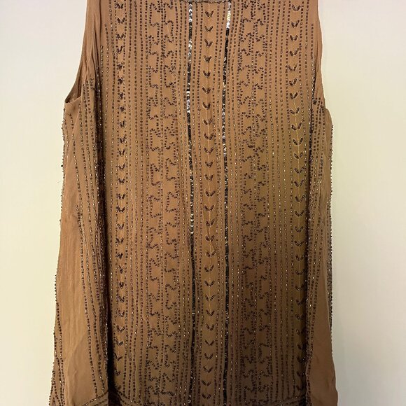 Lucky Brand Gold Sequin "going out" top sleeveless - Picture 4 of 4